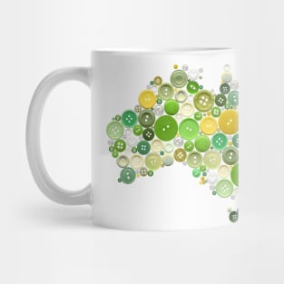 aussie buttons green and gold Mug